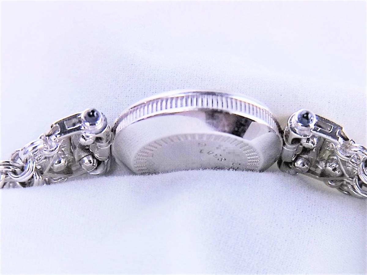 ブレゲ ハイジュエリーREF8341ダイヤモンド手巻き(WG製)　ダイヤモンドベゼル＆ブレス　高額売却実績　9時ケースサイド画像
