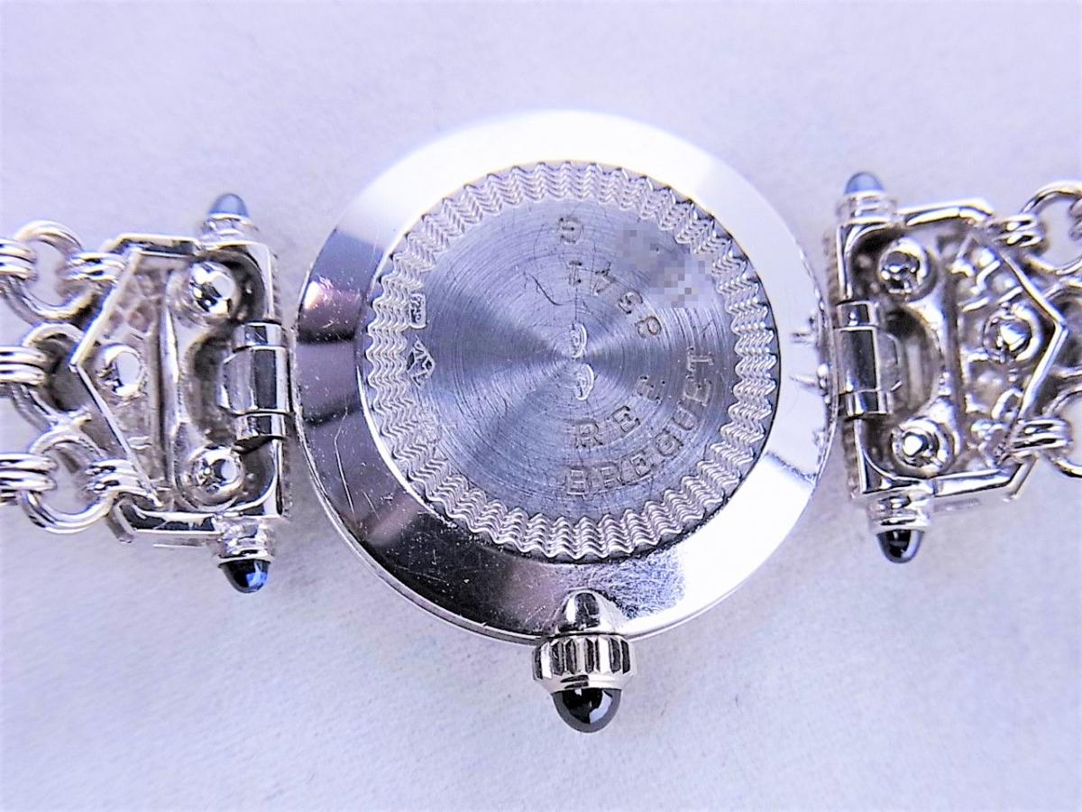 ブレゲ ハイジュエリーREF8341ダイヤモンド手巻き(WG製)　ダイヤモンドベゼル＆ブレス　売却実績　裏蓋画像