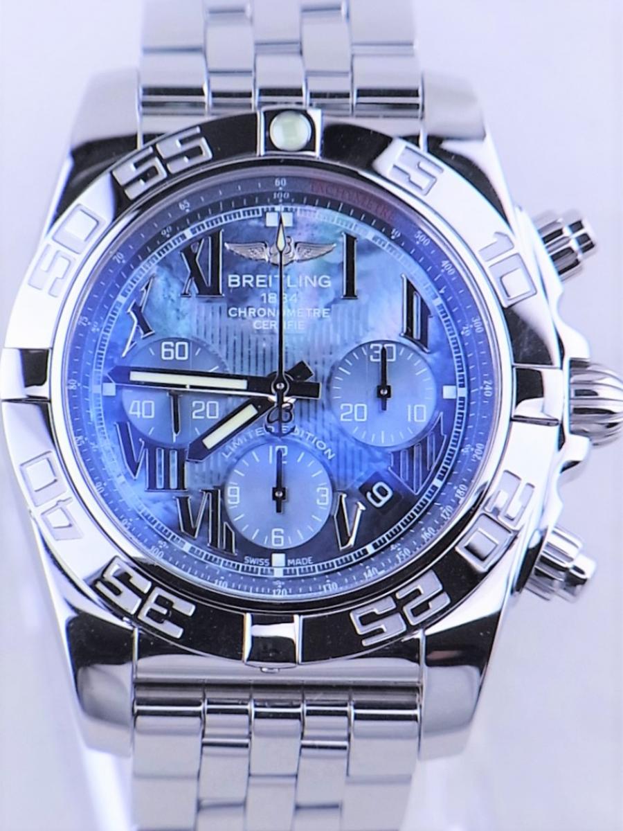 ブライトリング BREITLING クロノマット44 AB0110 クロノグラフ メンズ 腕時計 デイト ブルー 文字盤 自動巻き Chronomat VLP 90208877