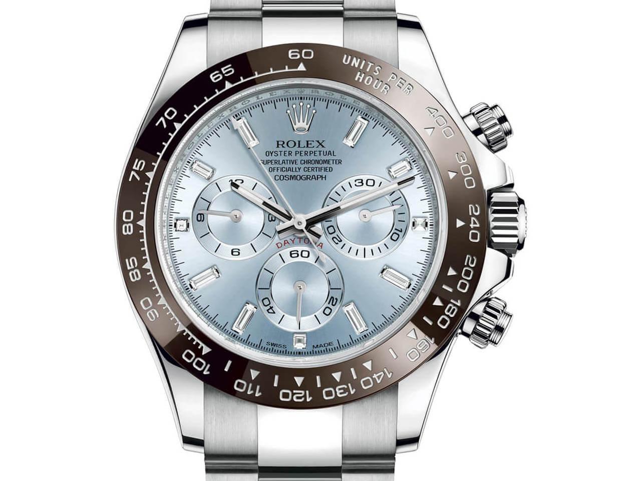 オイスターパーペチュアル コスモグラフ デイトナ 116506(116506A) 11バゲットカットダイヤモンド入りアイスブルー 