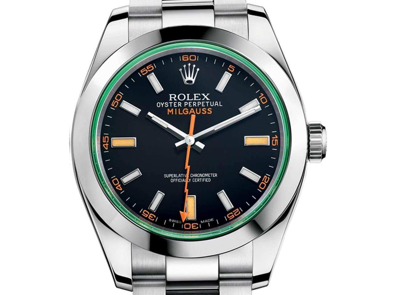 オイスターパーペチュアル ミルガウス 116400GV ブラック、グリーンサファイアクリスタル 
