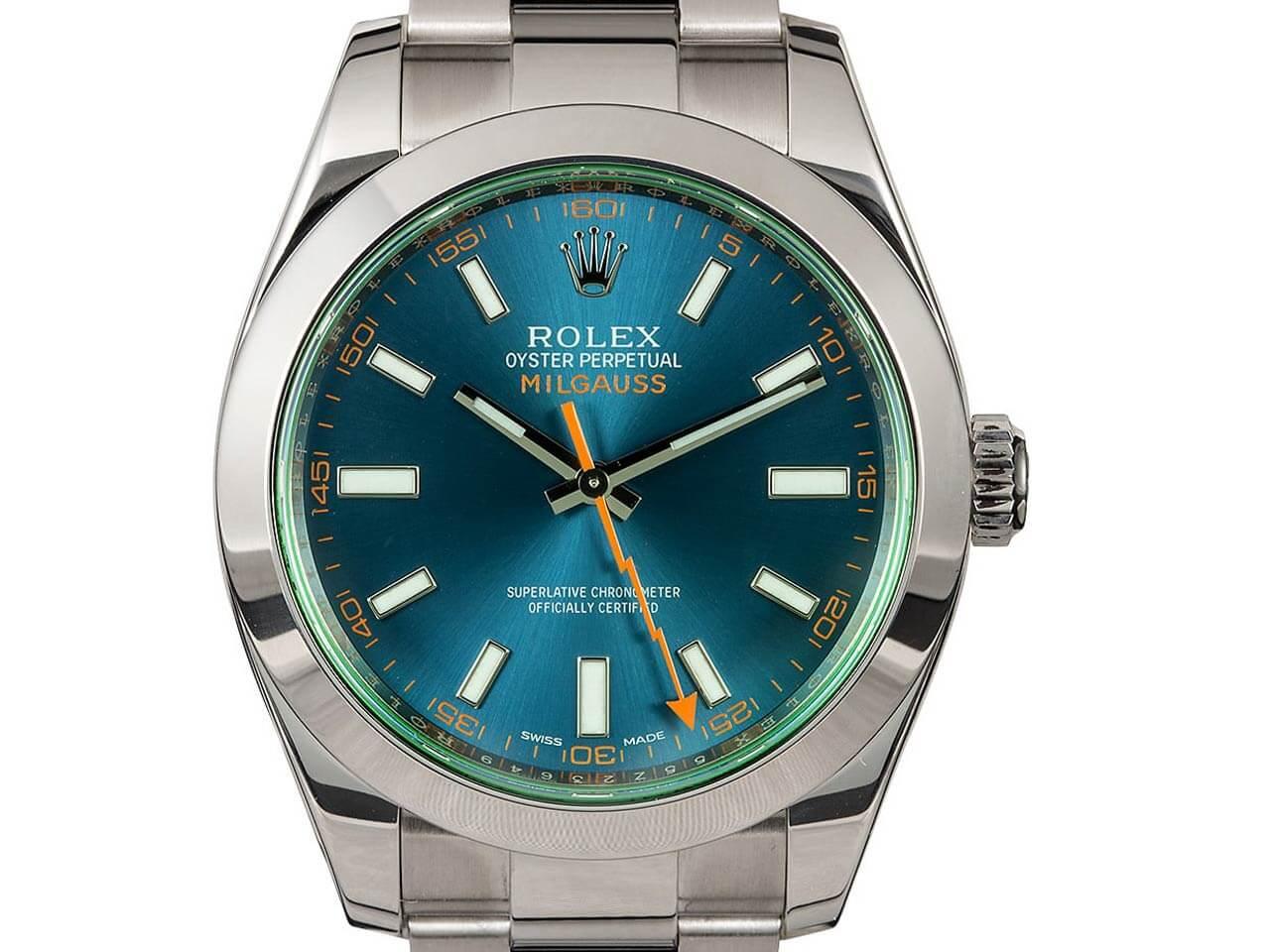 オイスターパーペチュアル ミルガウス 116400GV Zブルー、グリーンサファイアクリスタル
