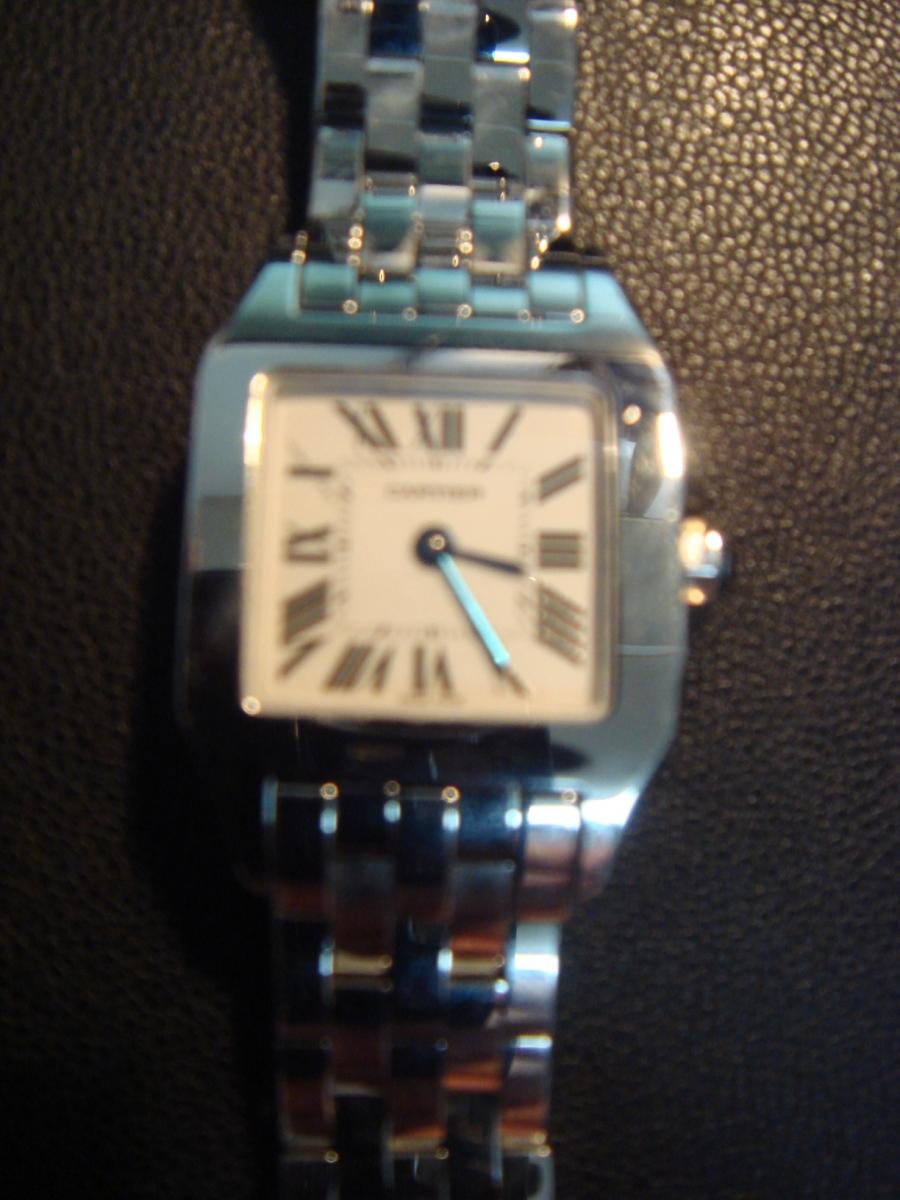 カルティエ サントス W25064Z5 ドゥモアゼル シルバーベゼル、クオーツ時計(中古)高価買取事例