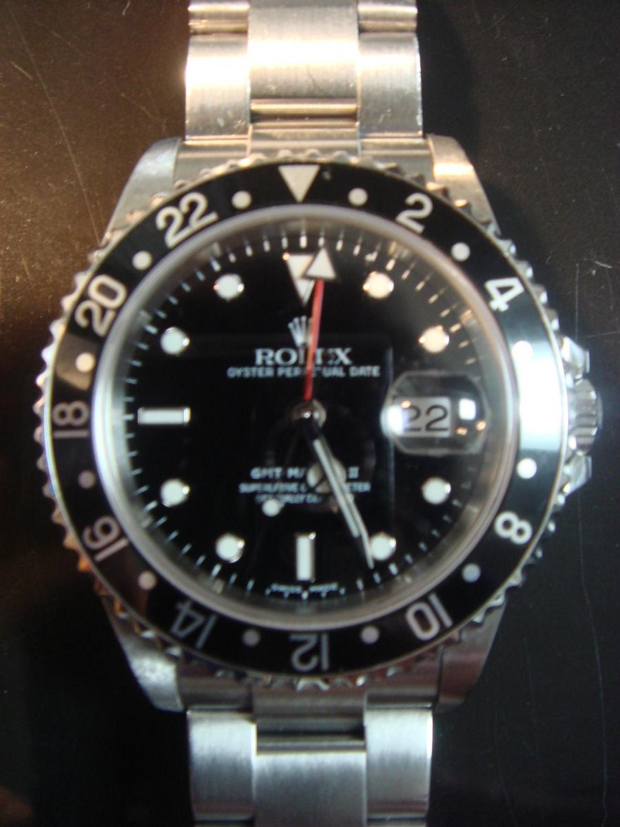 ロレックス GMTマスター2 16710 ブラックスーパールミノバ文字盤　デイト表示　GMT機能 1999年~2007年製造(中古)高価買取事例