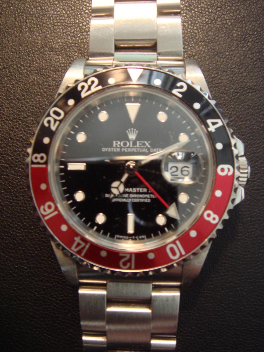 ロレックス GMTマスター2 16710 ブラックトリチウム文字盤　デイト表示　GMT針 Ｓ番(1997年頃) 黒赤ベゼル(中古)高価買取事例