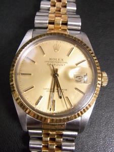ロレックス デイトジャスト 16233 ブレスにヨレガラスにキズがある状態の中古