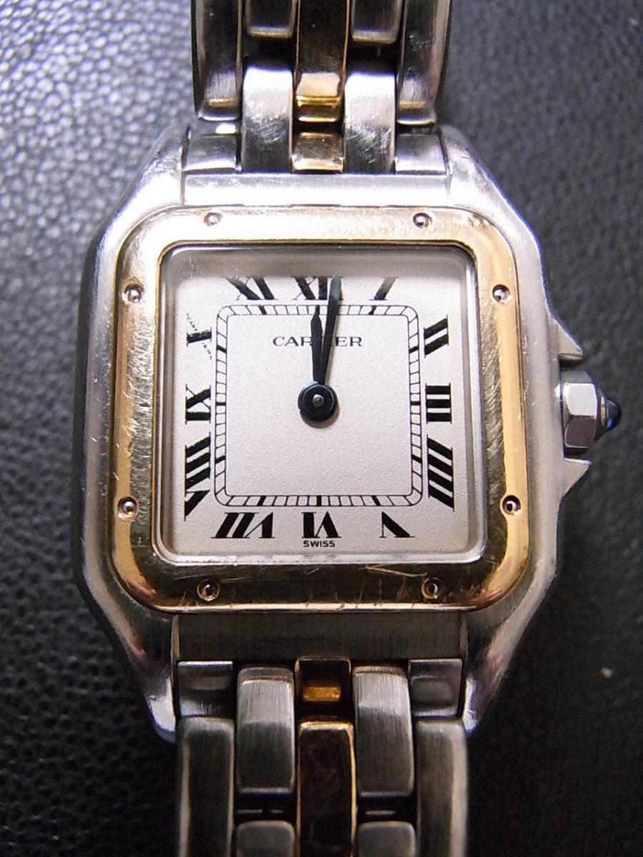 カルティエ パンテール 1130 白文字盤 スイス表記 クオーツ式腕時計、パンテールブレス(使用感のある中古)高価買取事例