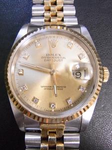 ロレックス デイトジャスト 16233G 使用感のある中古 無し