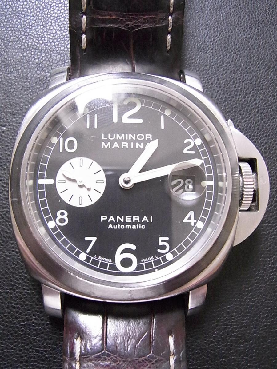 パネライ ルミノール PAM00104 ブラックアラビア文字盤　日付表示　スモールセコンド スモールセコンド 44mmビックケース　ブラウンレザーストラップ(中古コンディションの)