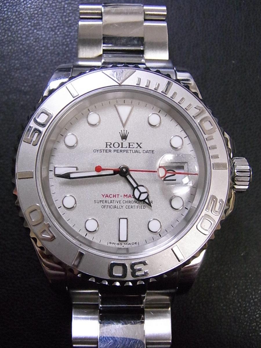 ロレックス ヨットマスター 16622 シルバー文字盤、ホワイトポイントインデックス、レッド針 ロレジウム V番シリアル(2009年頃製造) ロレジウム合金、SSオイスタースブレス(ロレジウム合金の中古腕時計。)高価買取事例