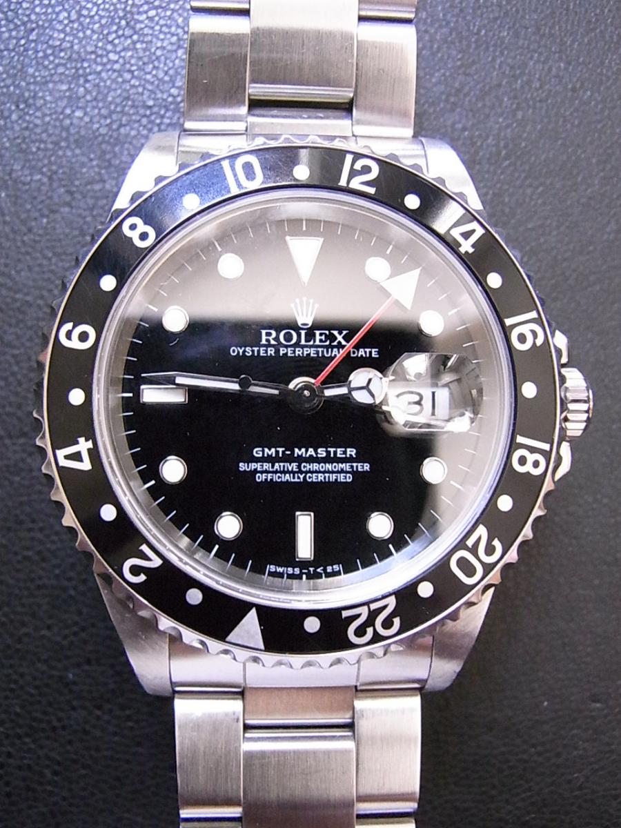 ロレックス GMTマスター1 16700 ブラックトリチウム文字盤　デイト表示　GMT針 U番シリアル(1997年頃製造) サファイアクリスタル風防 ケース径40mm　(中古)高価買取事例