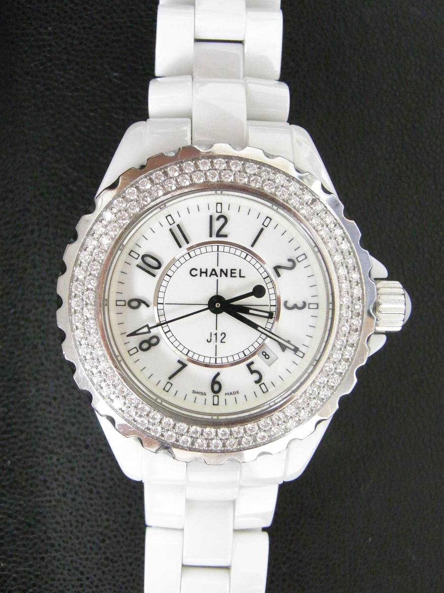 シャネル J12 H0967 ホワイトセラミック ダイヤベゼル ホワイトセラミック、クオーツ式腕時計、ダイヤ巻(中古)高価買取事例