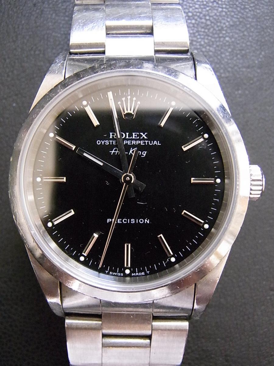 ロレックス エアキング 14000 黒文字盤 ブラックダイヤル、自動巻き、バーインデックス(中古)
