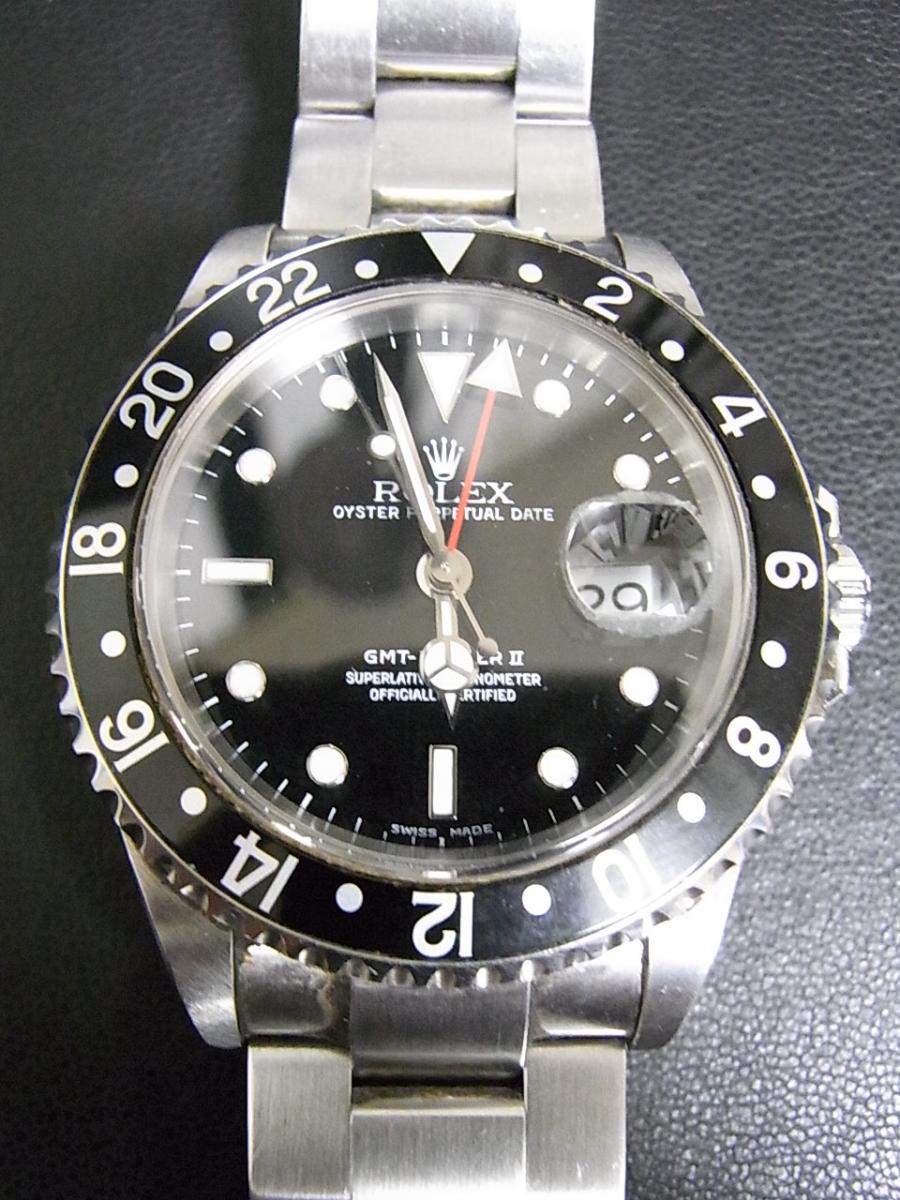 ロレックス GMTマスター2 16710 ブラックスーパールミノバ文字盤　デイト表示　GMT機能 M番シリアル（2007年製造）(中古)
