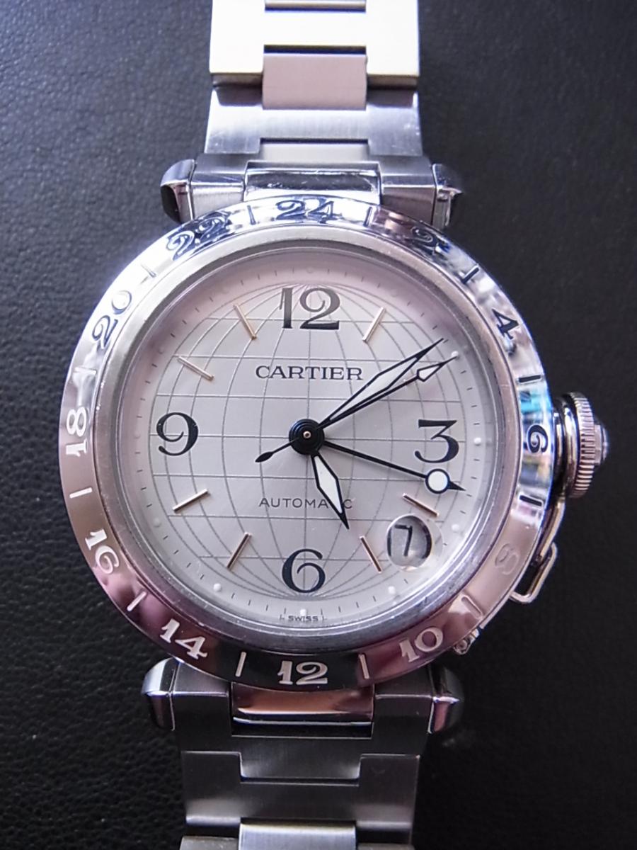 カルティエ パシャ W31078M7 白文字盤 メリディアン GMT GMT機能、デイト表示、(中古)高価買取事例
