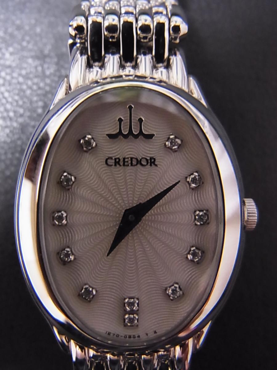 クレドール シグノ GSTE929 シルバーギョーシェ文字盤、13Pダイヤモンド ジュリ クオーツ式腕時計、ダイヤモンド(中古)高価買取事例