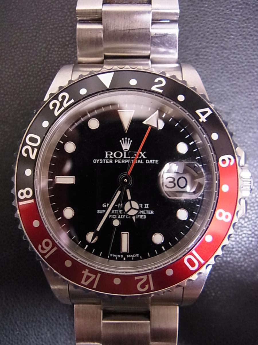 ロレックス GMTマスター2 16710 ブラックスーパールミノバ文字盤　デイト表示　GMT機能 K番シリアル(2001年頃製造)(使用感のある中古)高価買取事例