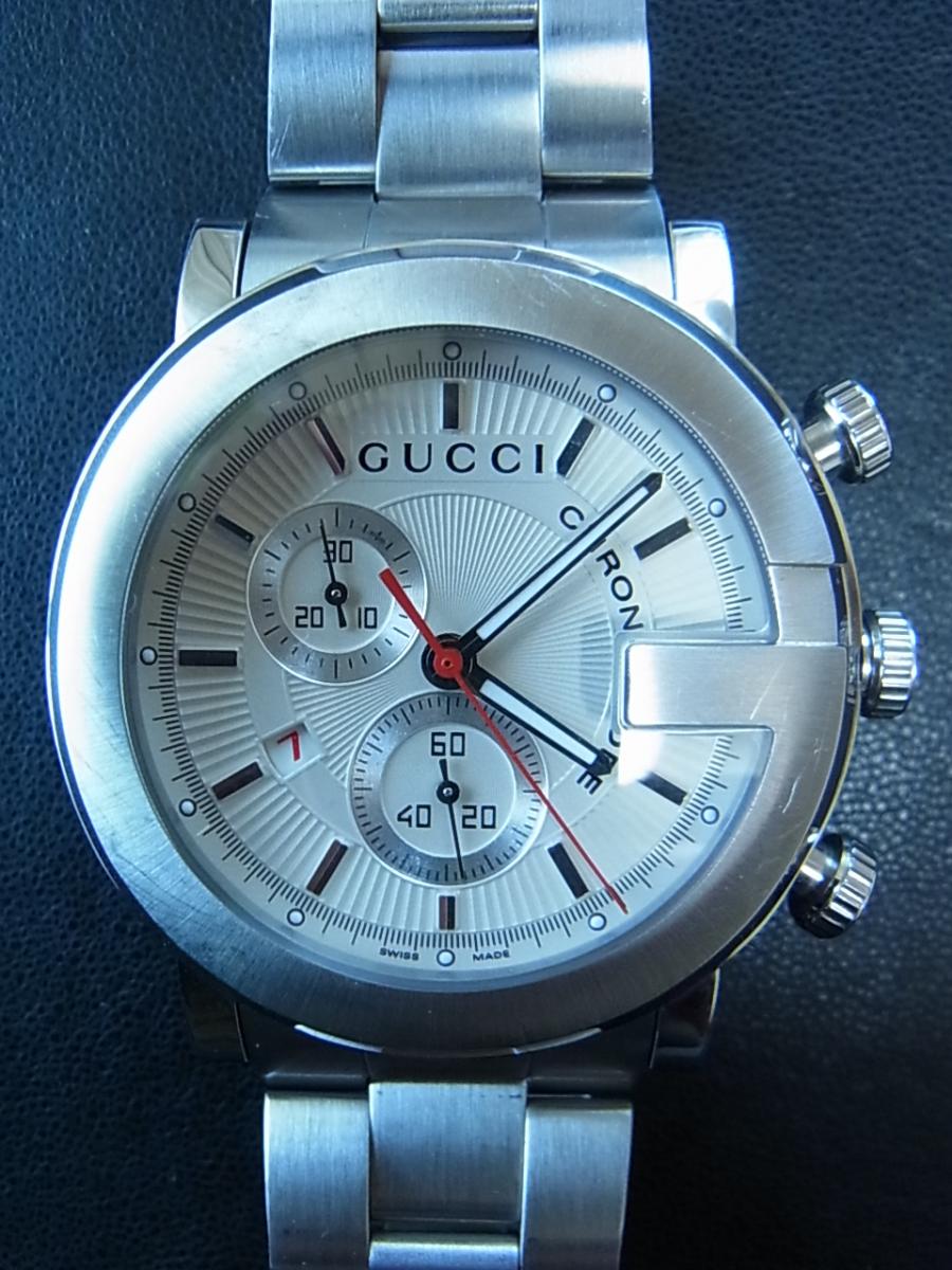 グッチ G-クロノ YA101339 シルバーギョーシェ　クロノグラフインダイヤル　日付表示 Gクロノ(中古)