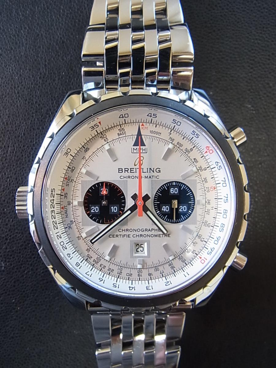 ブライトリング クロノマチック A41360 ホワイトバー　クロノグラフ　日付表示 A416G89KBA ケース径44mm　(中古)