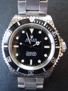 ロレックス サブマリーナ 14060 中古 箱(ティファニー)、保証書(ロレックス)