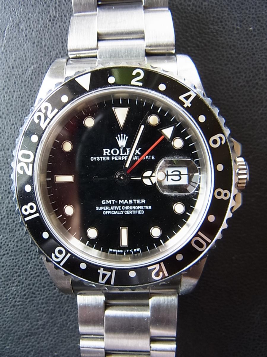 ロレックス GMTマスター1 16700 ブラックチタニウム文字盤　GMT針　デイト表示 Ｎ番シリアル(1991年頃製造) サファイアクリスタル風防 別ベゼル付き (中古)高価買取事例