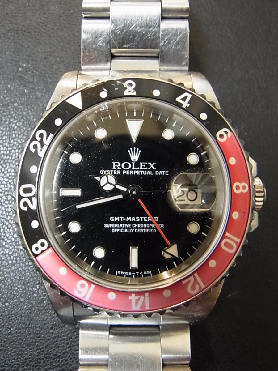 ロレックス GMTマスター2 16710 ブラックチタニウム文字盤　GMT針　デイト表示 赤黒ベゼル U番シリアル(1997年頃製造)(中古)高価買取事例