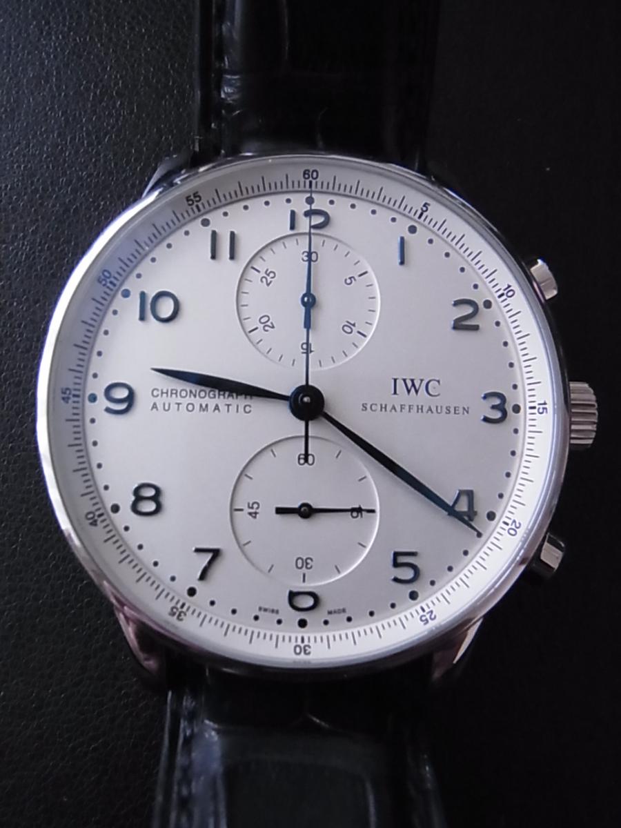 IWC ポルトギーゼ IW371417 ホワイトアラビア文字盤　スモールセコンド　3針 ブルーアラビアインデックス＆ハンド クロノグラフ(中古)