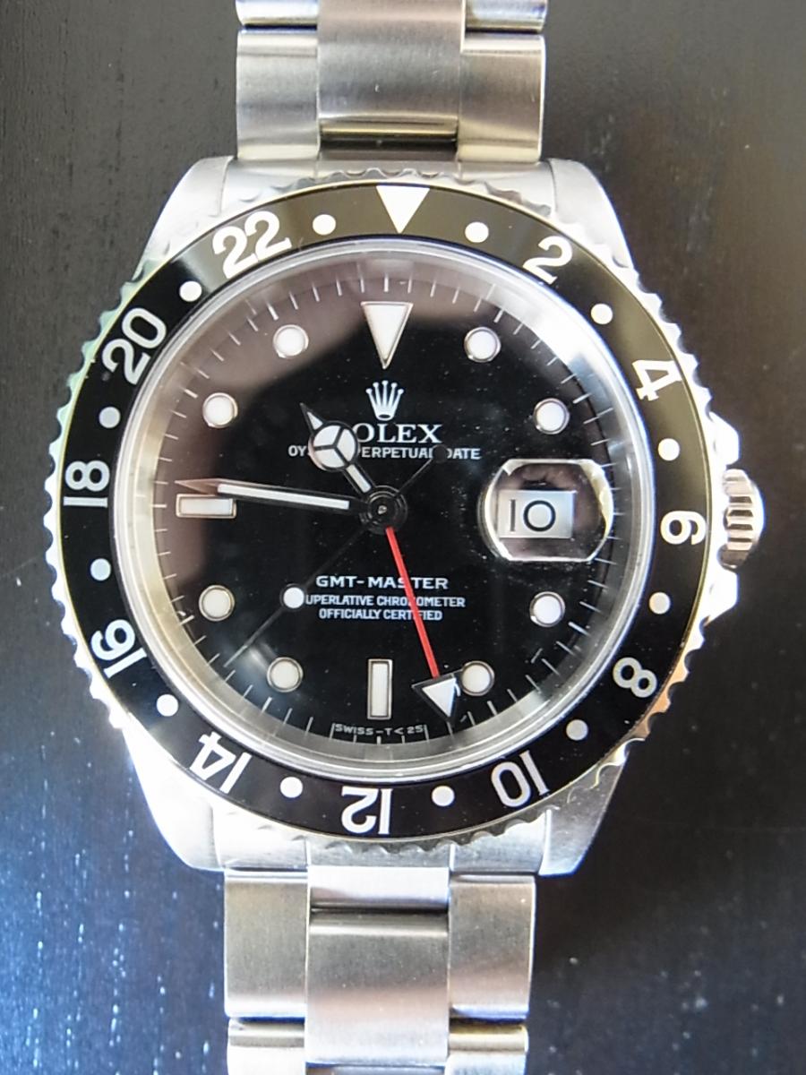 ロレックス GMTマスター1 16700 ブラックトリチウム文字盤　デイト表示　GMT針 U番シリアル(1997年頃製造) サファイアクリスタル風防(中古)高価買取事例
