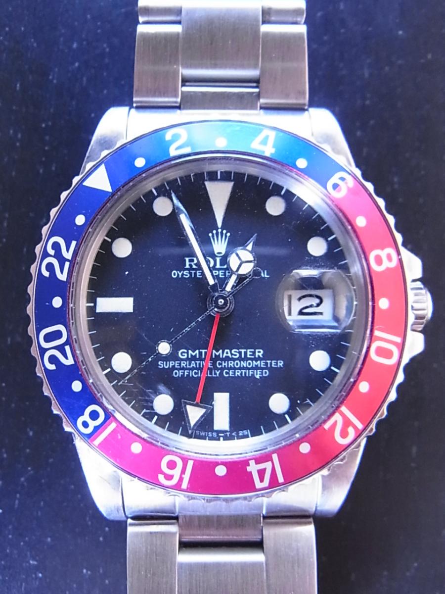 ロレックス GMTマスター1 16750 ブラックフチなしインデックス　デイト表示 青赤ヴィンテージ 6番シリアル(7桁) 1980年代製造(ヴィンテージ)高価買取事例