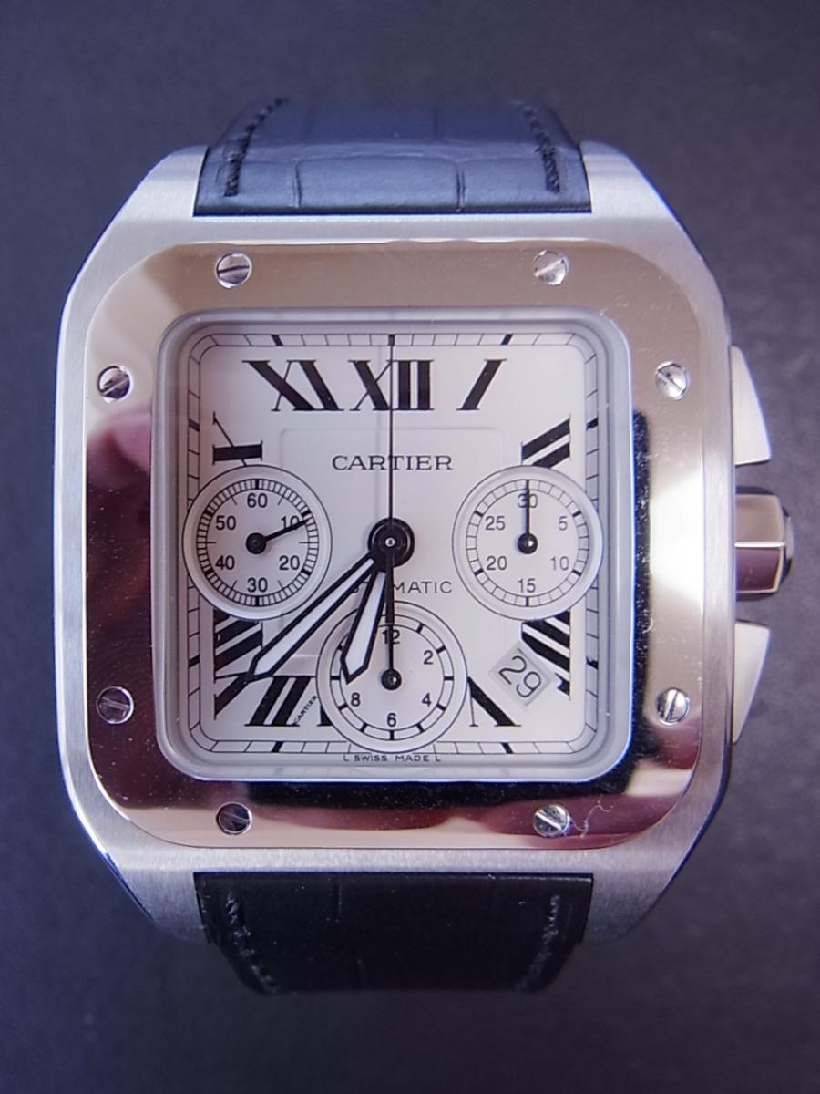 カルティエ サントス W20090X8 白文字盤、ローマン、日付表示  100XL 生産終了モデル 生産終了(中古)