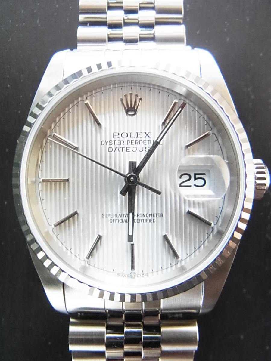 ロレックス デイトジャスト 16234 シルク文字盤×バーインデックス  K番（2001年製） 5連ブレス(中古)