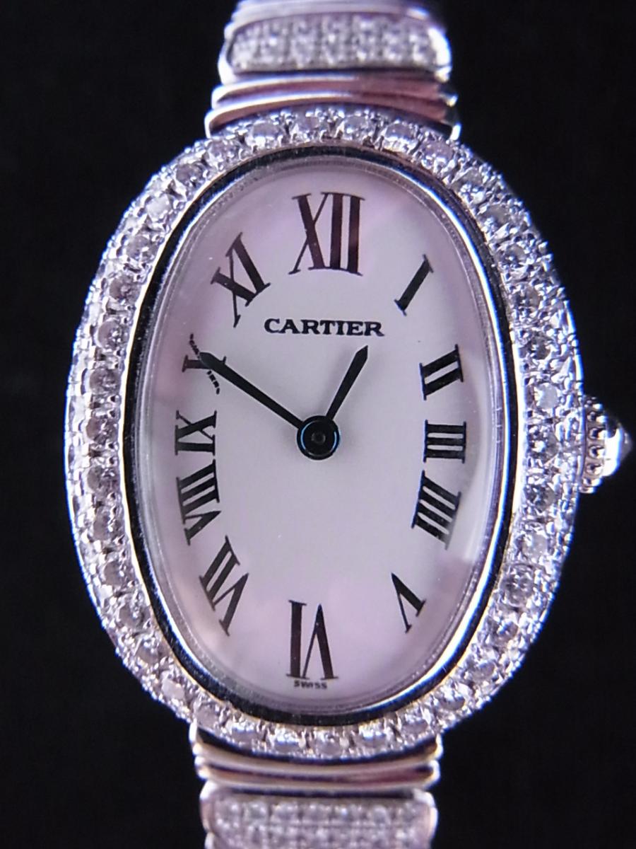 カルティエ ベニュワール W15189L2 白文字盤 ベゼルブレスオールダイヤアフターダイヤモンド WB5118LM風モデル(中古)高価買取事例