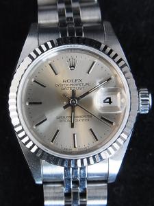 ロレックス デイトジャスト 69174 使用感のある中古 箱・保証書付き、旧日本式ギャランティーカード