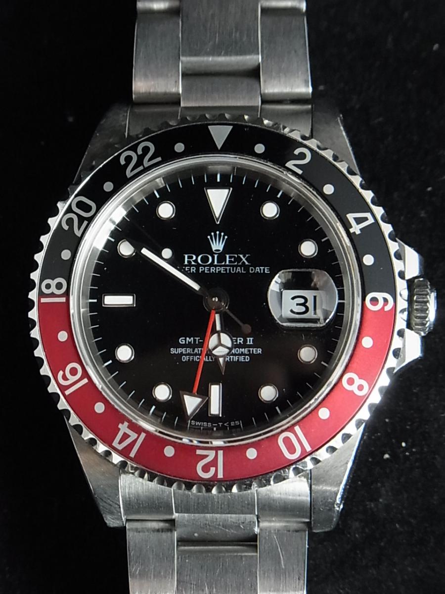 ロレックス GMTマスター2 16710 ブラックトリチウム文字盤　デイト表示　GMT針 赤黒ベゼル S番シリアル(1993年頃製造)(中古)高価買取事例