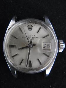 ロレックス パーペチュアルデイト 6517 使用感ありベゼルが取れてしまっている状態の中古 ベルトと針