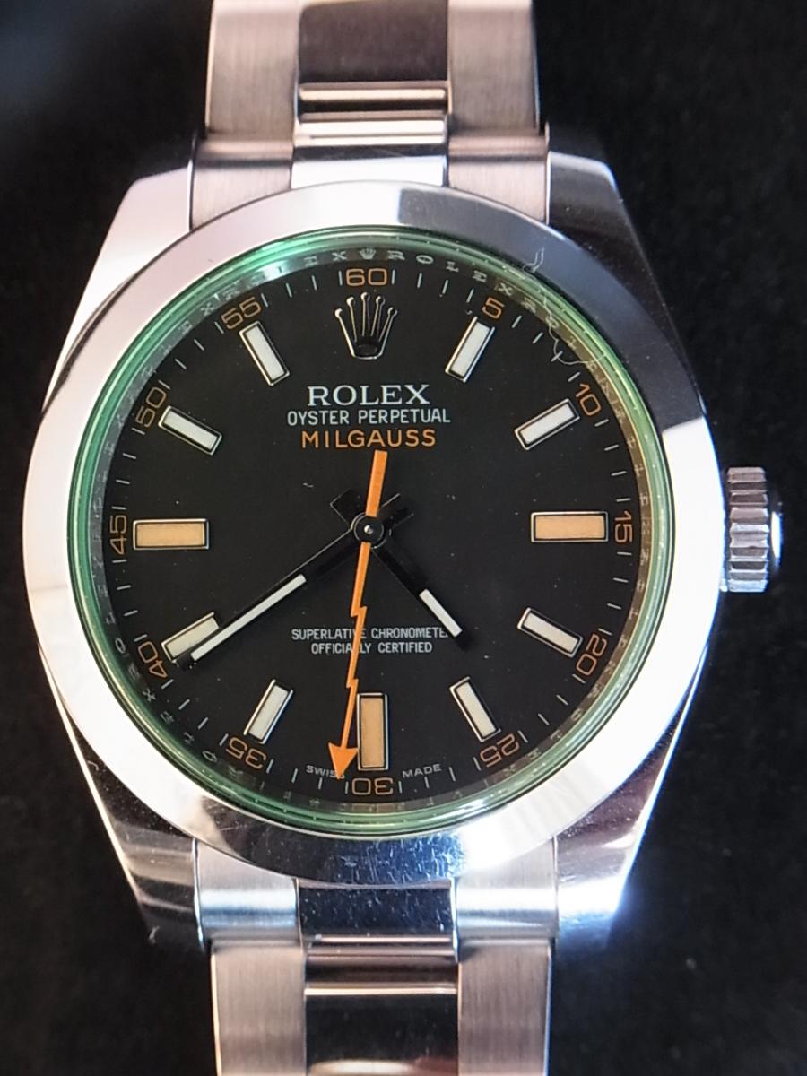 ロレックス ミルガウス 116400GV 黒ダイヤル×グリーンガラス グリーンガラス ランダムシリアル(中古)