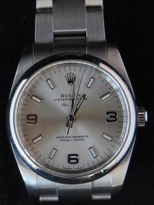 ロレックス エアキング 114200 中古 内箱 外箱 保証書 余りコマ1つ