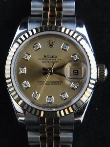 ロレックス デイトジャスト 179173G 中古 ロレックス正規店発行保証書と箱有	