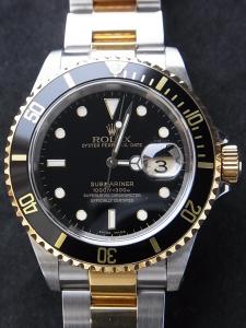 ロレックス サブマリーナ 16613LN 中古 ロレックス日本正規販売店大丸発行保証書有、ボックス、余りコマ有