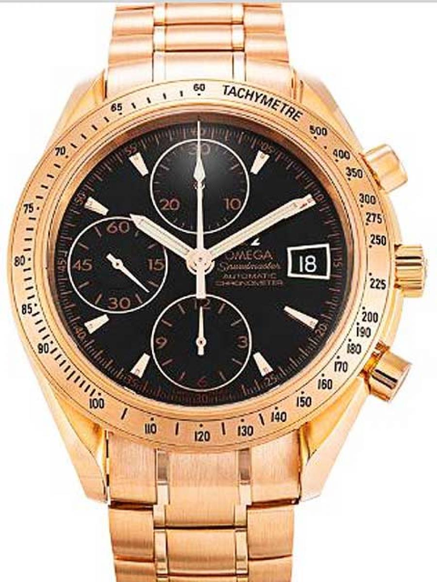 オメガ スピードマスター 323.50.40.40.01.001 ブラック レッドゴールド無垢 オメガラグジュアリーラインナップ(中古)