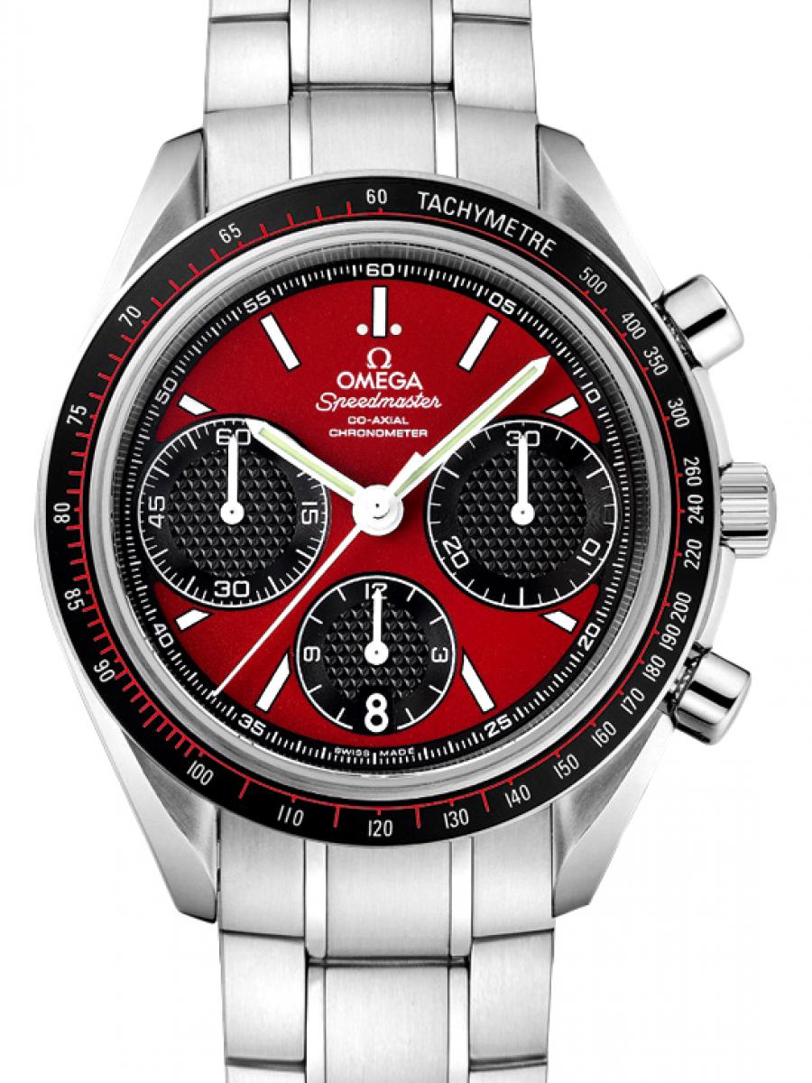 オメガ スピードマスター 326.30.40.50.11.001 レッド×ブラックセラミック レーシングレッドホット＆ブラック レッド(中古)