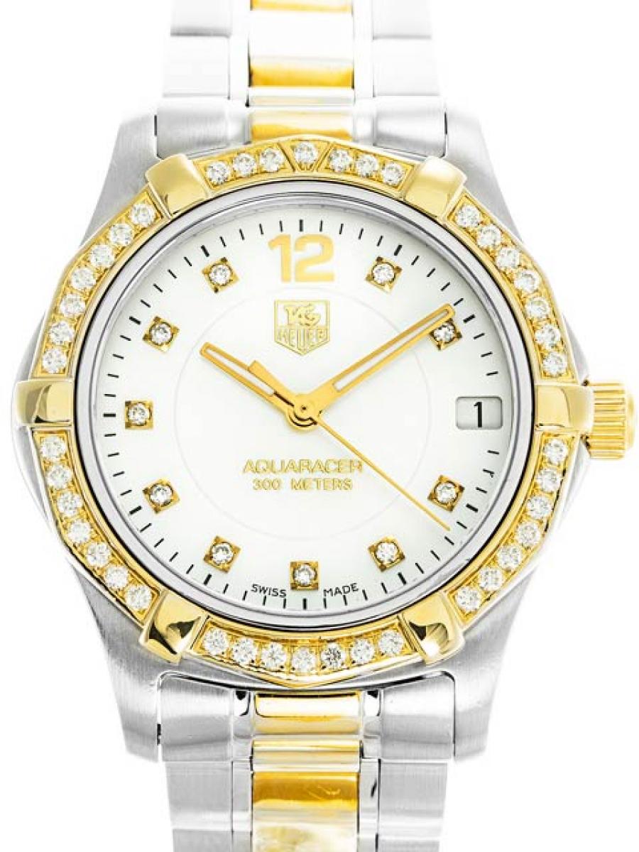 タグホイヤー アクアレーサー WAF1350.BB0820 ホワイトシェル 　イエローゴールド(ほぼ未使用)