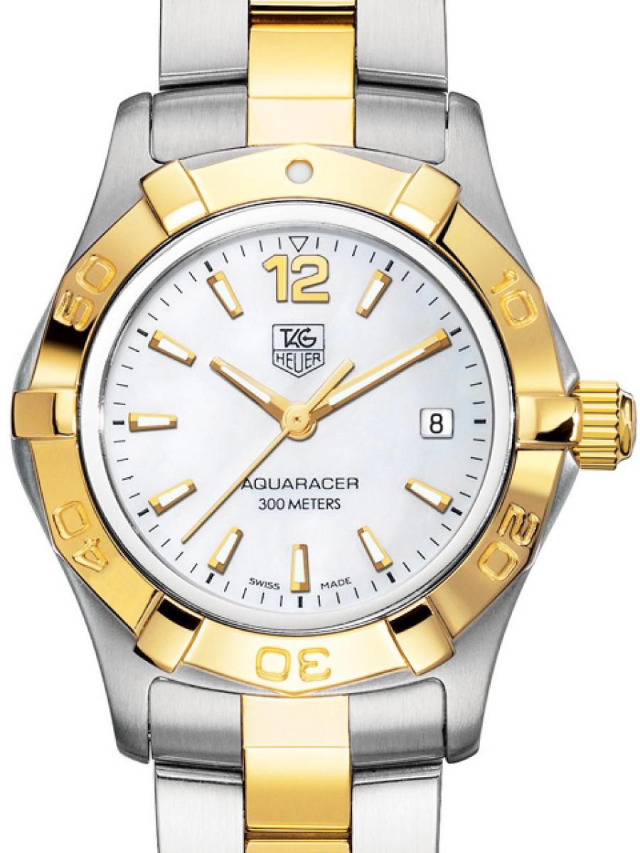 タグホイヤー アクアレーサー WAF1424.BB0814 ホワイトシェル 　イエローゴールド(ほぼ未使用)