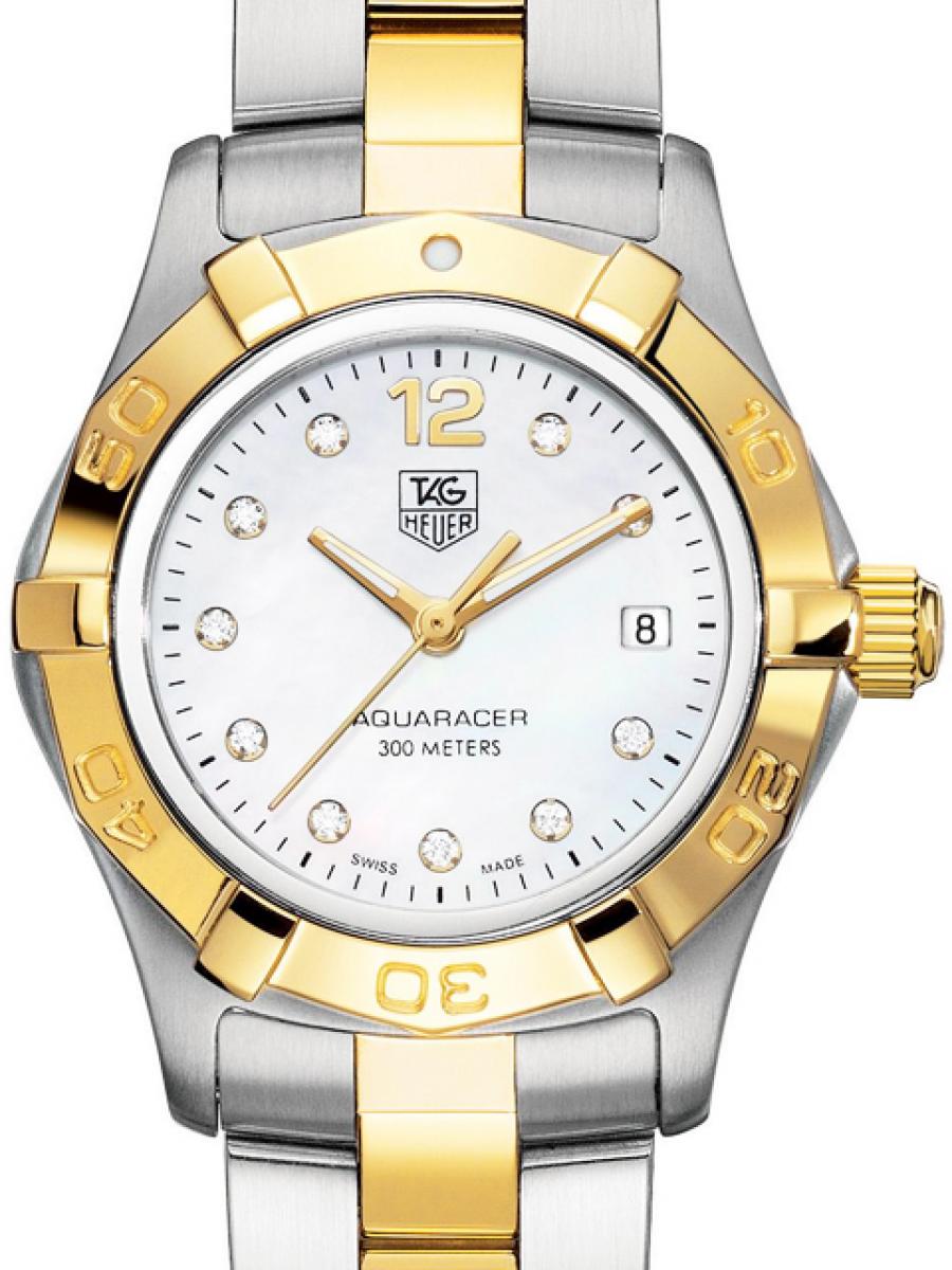 タグホイヤー アクアレーサー WAF1425.BB0814 ホワイトシェル 　イエローゴールド(ほぼ未使用)