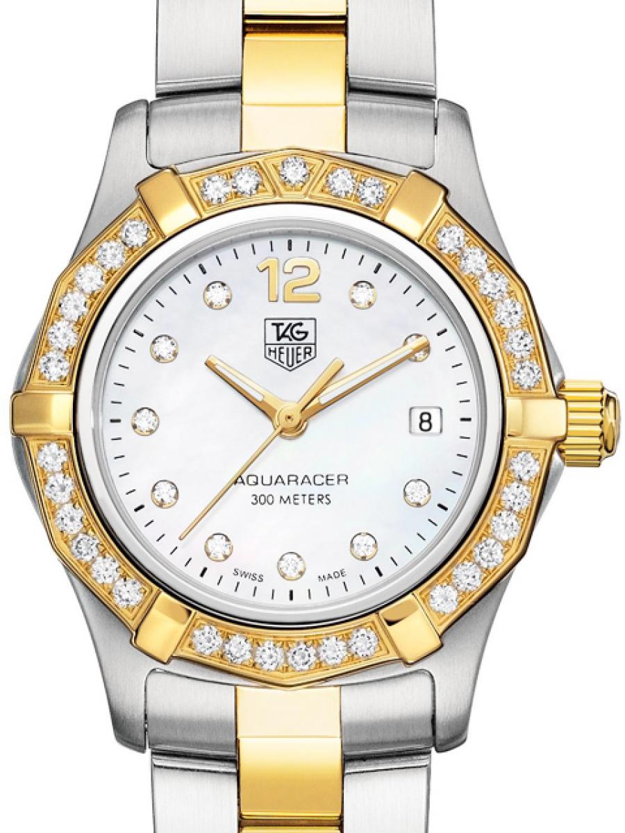 タグホイヤー アクアレーサー WAF1450.BB0814 ホワイトシェル 　イエローゴールド　2008年発売(ほぼ未使用)