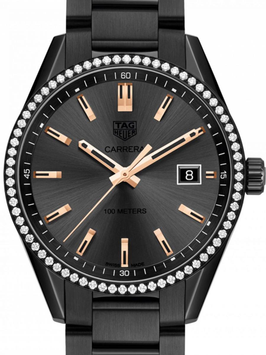 タグホイヤー カレラ WAR1115.BA0602 ブラック 　ダイヤモンド(ほぼ未使用)