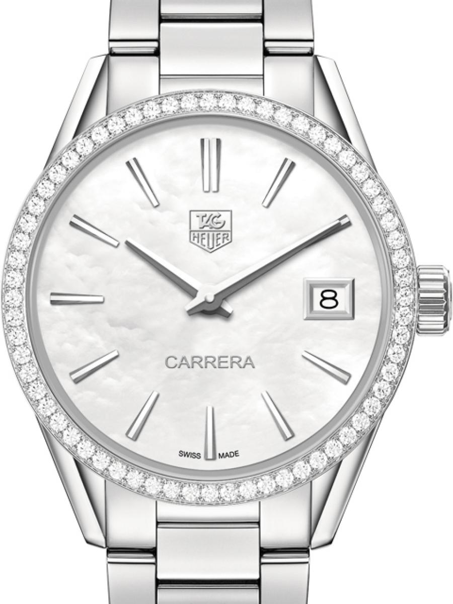 タグホイヤー カレラ WAR1315.BA0778 ホワイトシェル ダイヤモンドレディース(ほぼ未使用)