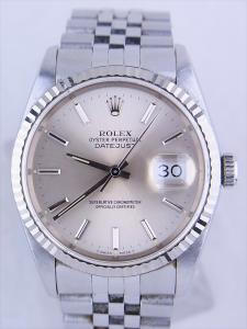 ロレックス デイトジャスト 16234 キズ汚れ有、エトヤケ、ガラス欠け 内箱 外箱 保証書 余りコマ3つ