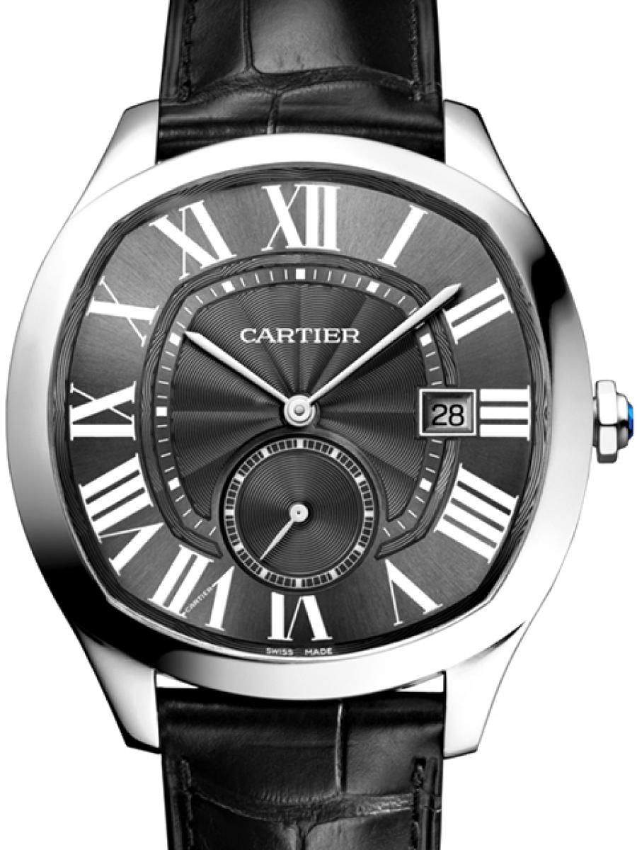 カルティエ ドライブ WSNM0009 ブラック スモールセコンド デイト表示 ローマ数字インデックス 湾曲ケース メンズ　(未使用)