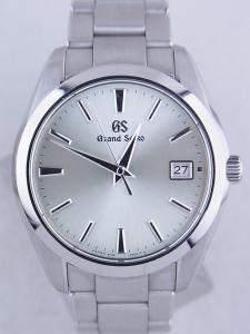 グランドセイコー 9Fクォーツ SBGV221 ベゼル、ブレスキズ多め、イニシャル刻印有 内箱 外箱 保証書 余りコマ3つ